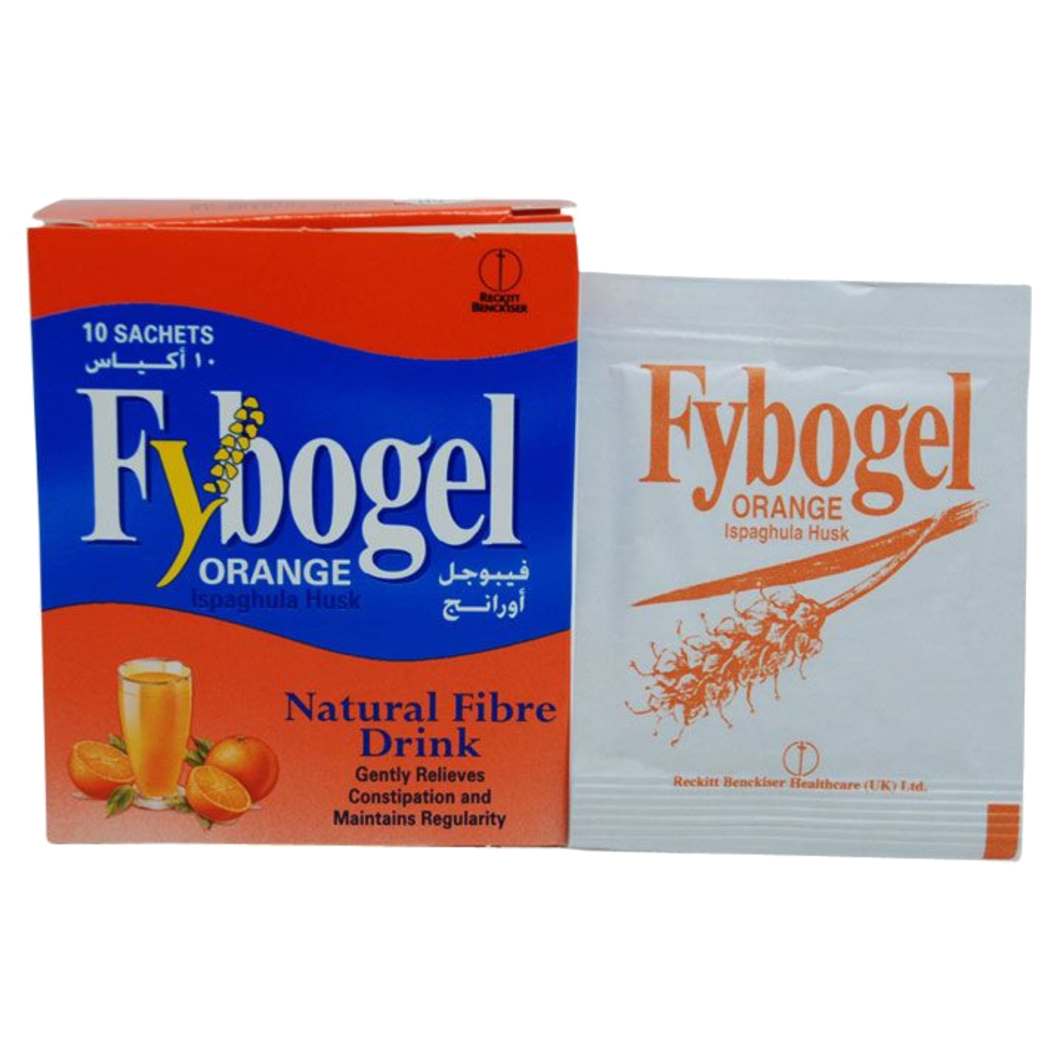 10 اكياس مشروب فيبوجل Fybogel  بالبرتقال