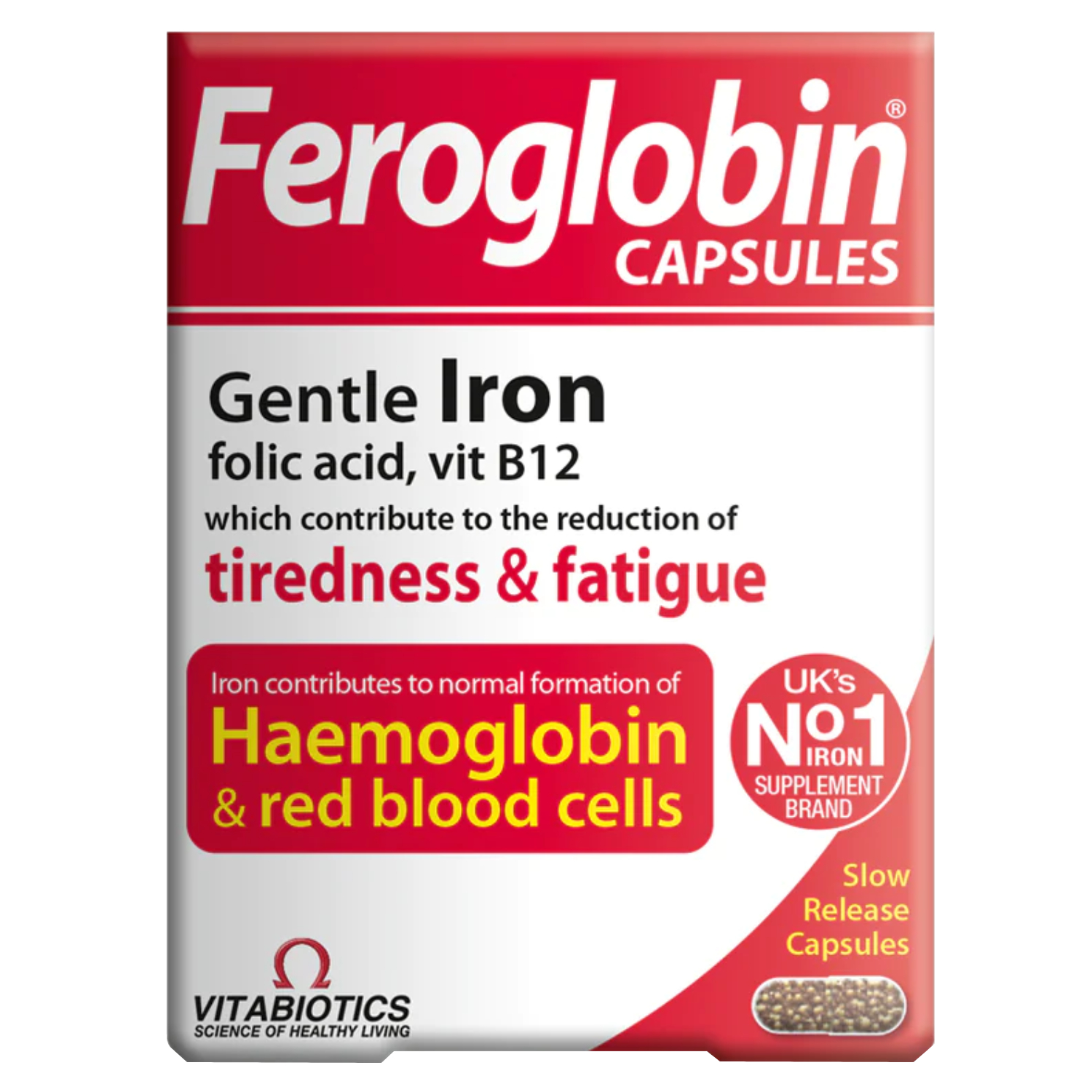 Back Image for Vitabiotics Feroglobin B12 Capsules 30's