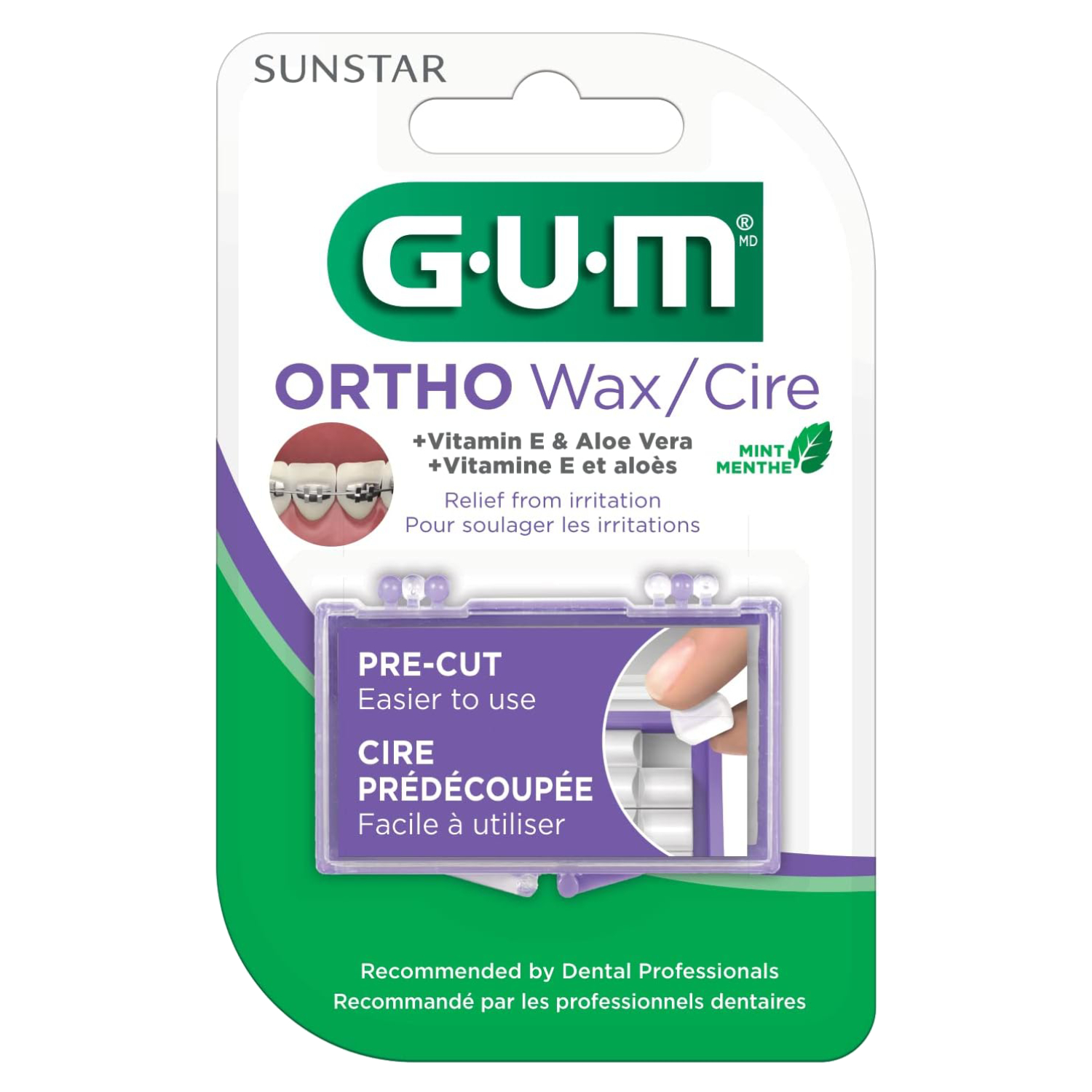 Back Image for Gum Ortho Orthodontic Wax Mint