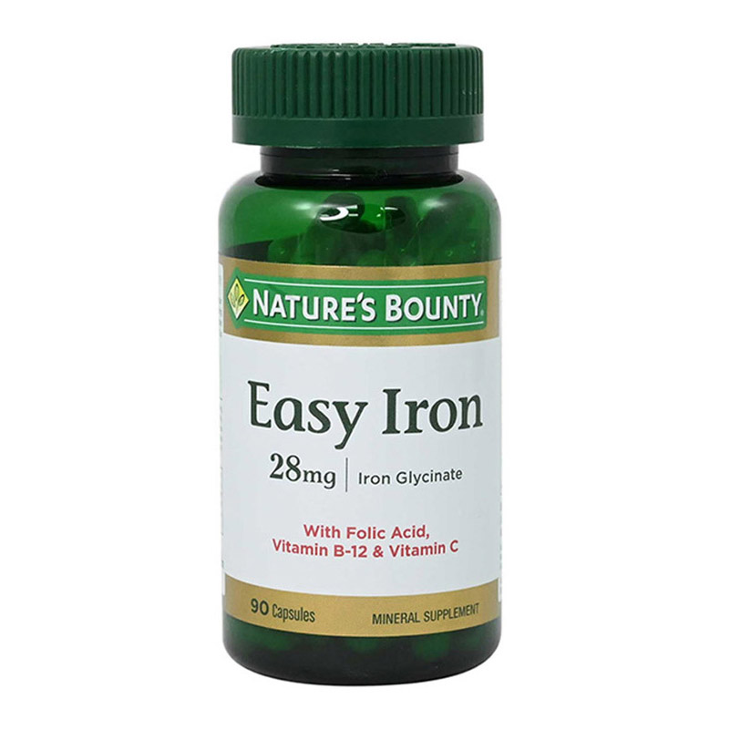 Nature's Bounty Easy Iron 28 mg Capsules 90's