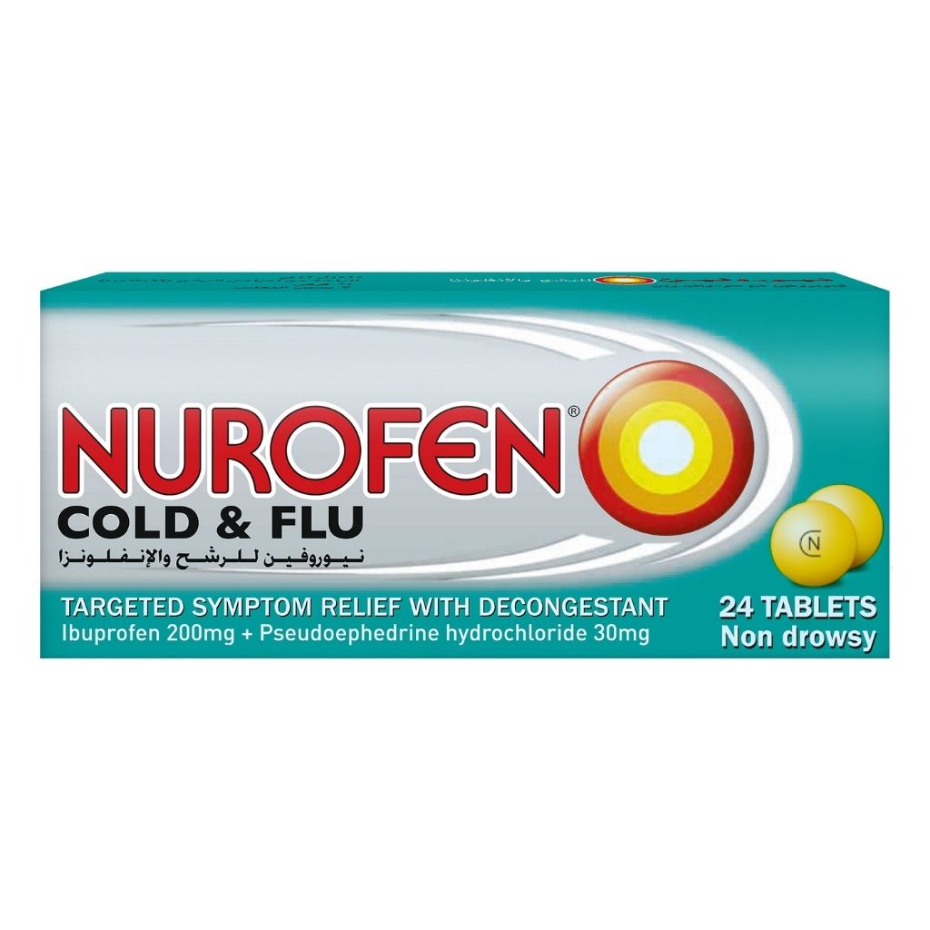نوروفين Nurofen  اقراص البرد والانفلونزا 24 قرص