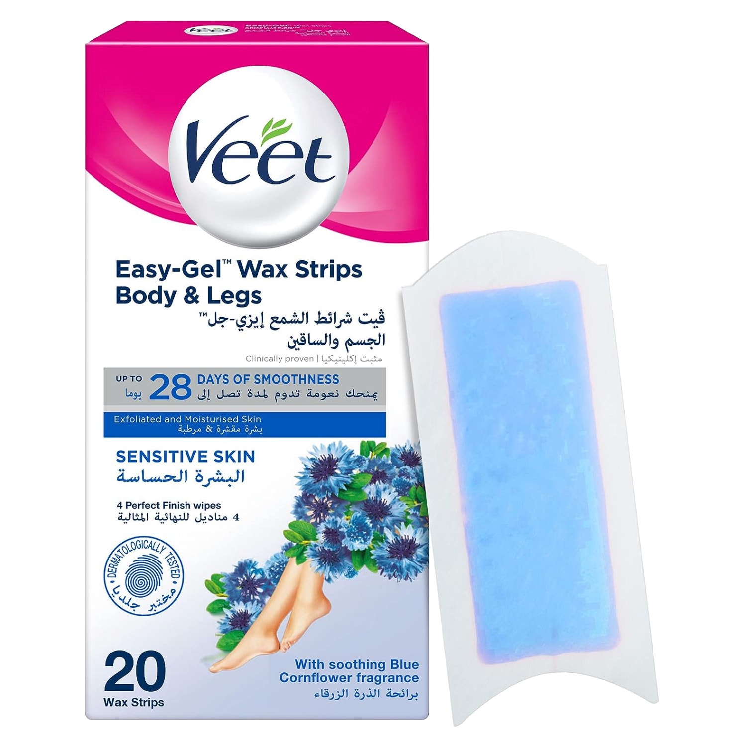 Buy Veet Sensitive Skin Wax Strips 20 s Online in the UAE