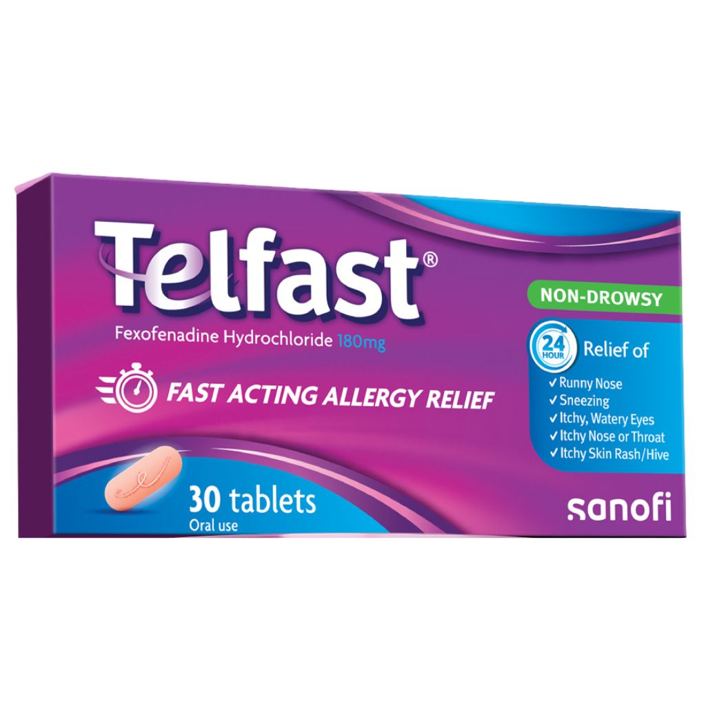 تلفاست TELFAST180 مجم Telfast 180mg  أقراص مضادة للحساسية بفعالية سريعة 30 قرص