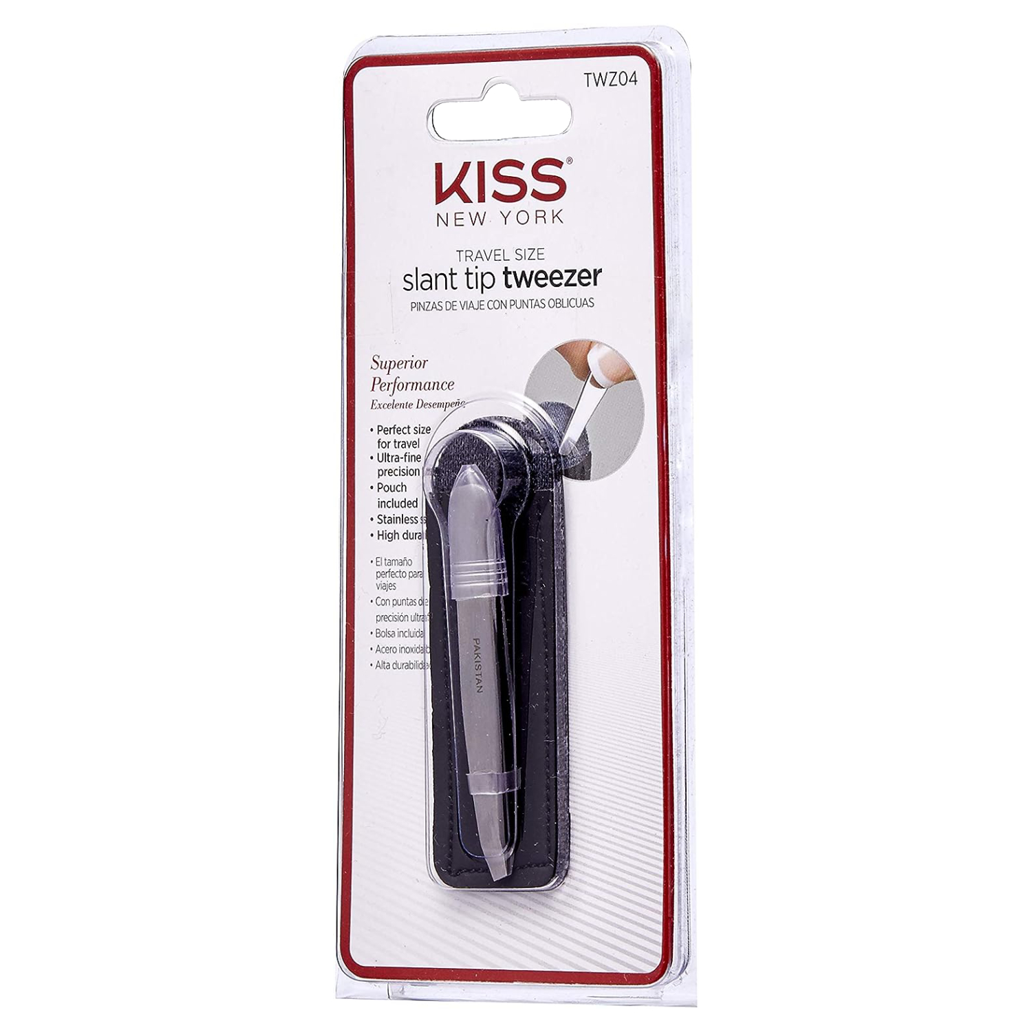 Back Image for Kiss Slant Tip Tweezer Tavel Size