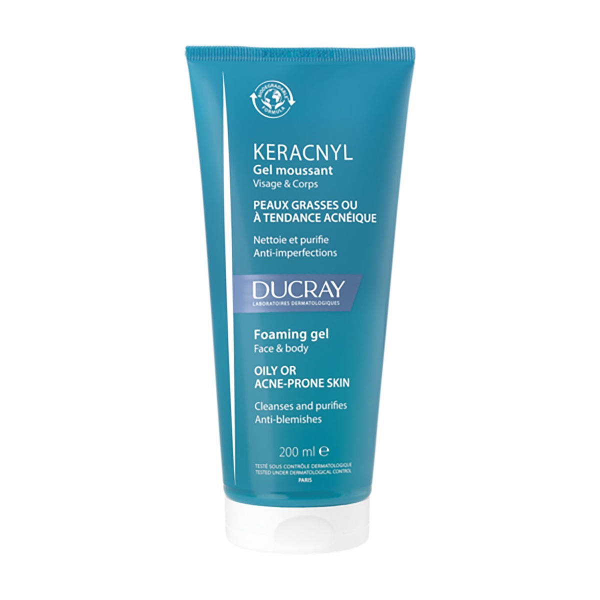 Ducray Keracnyl Foaming Gel Face And Body 200ml