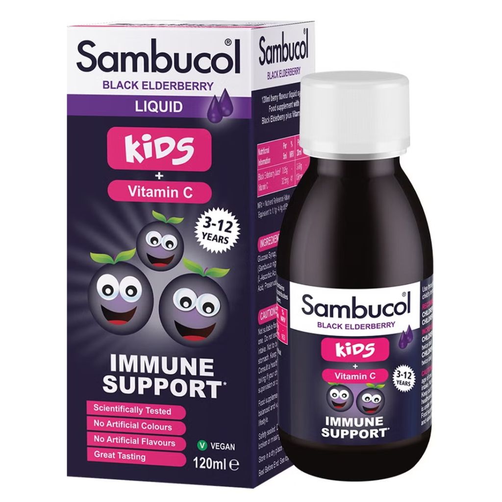 Sambucol Black Elderberry Syrup For Kids With Vitamin C For Immune Support 120ml