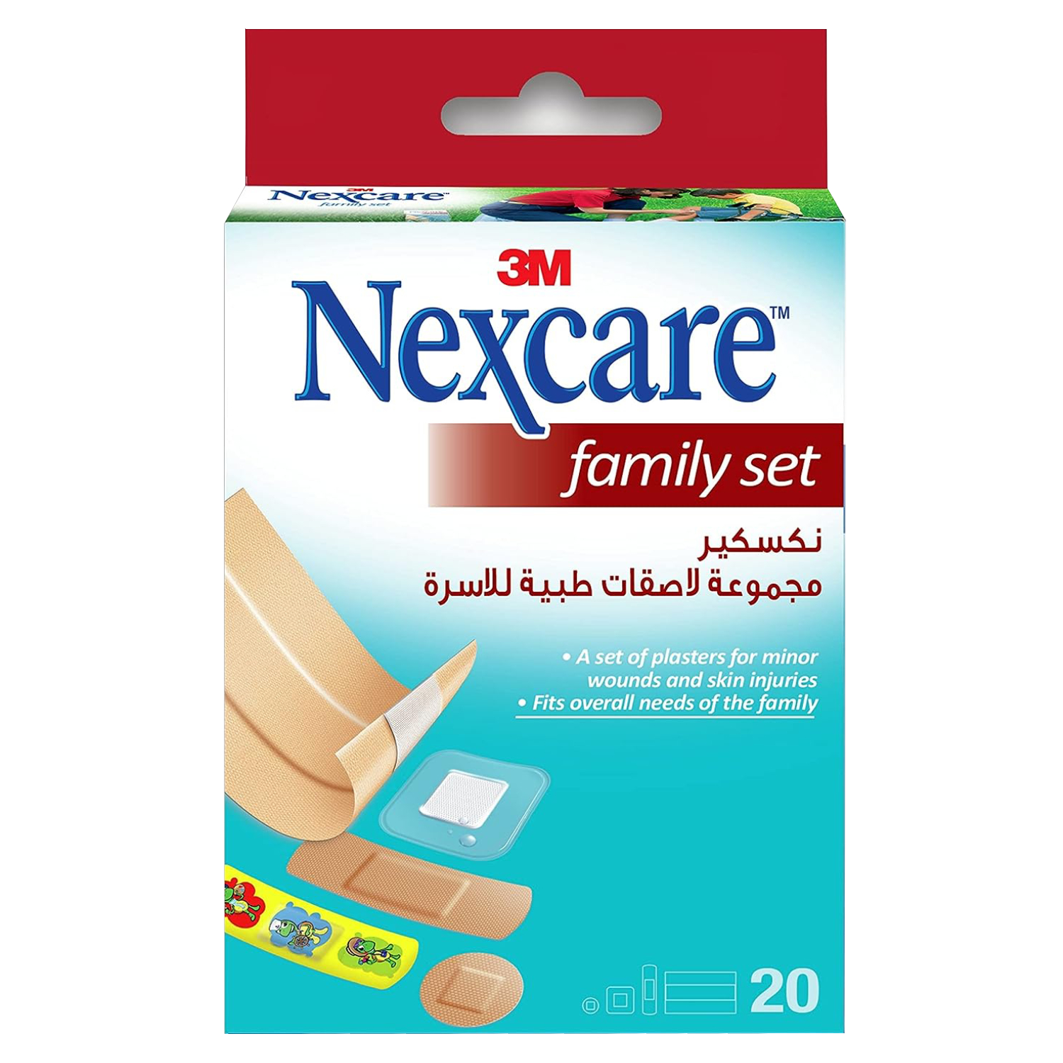 Back Image for 3M Nexcare Family Set Adhesive Bandage 20's