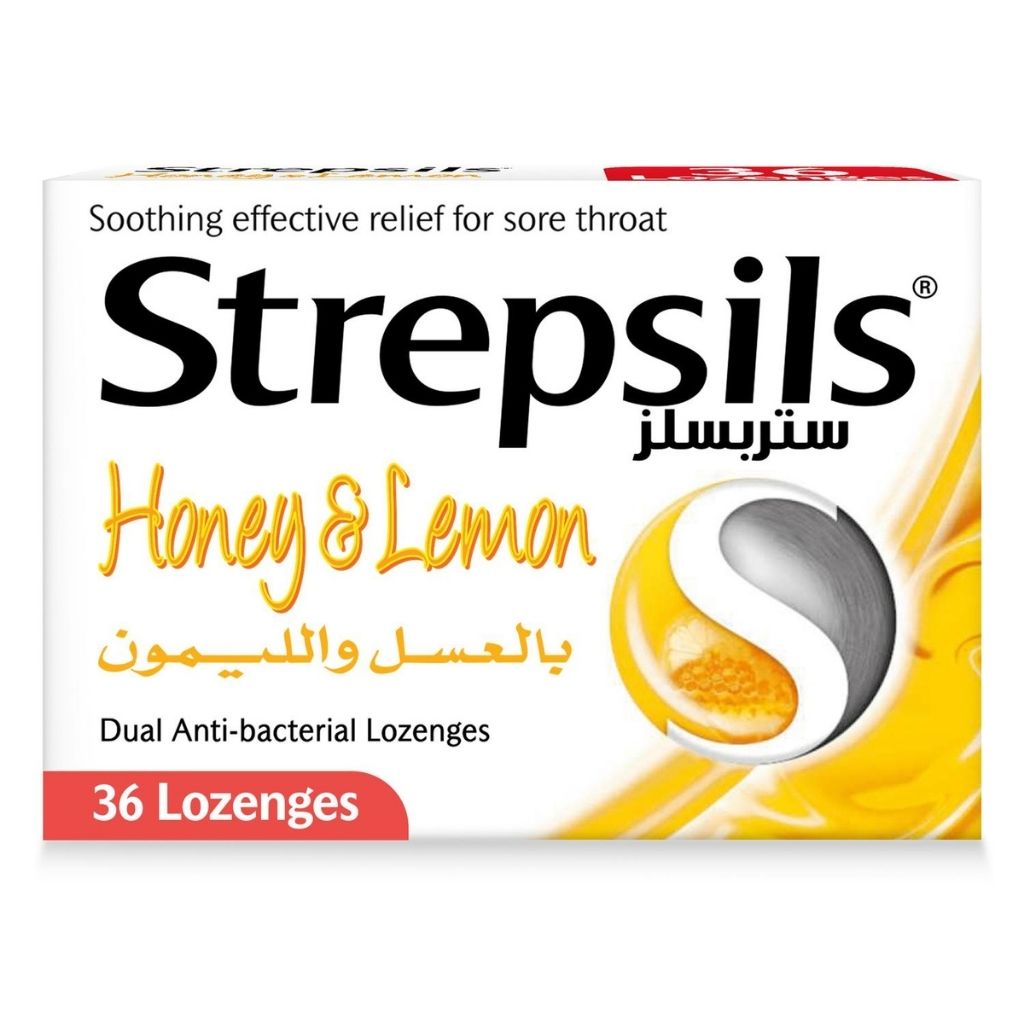 Strepsils Honey & Lemon, Soothing Effective Relief for Sore Throats, 36 Lozenges