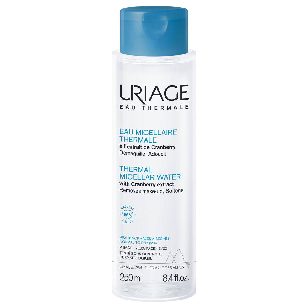Uriage Eau Thermale Micellar Water For Normal & Dry Skin, Cleanser & Makeup Remover 250ml