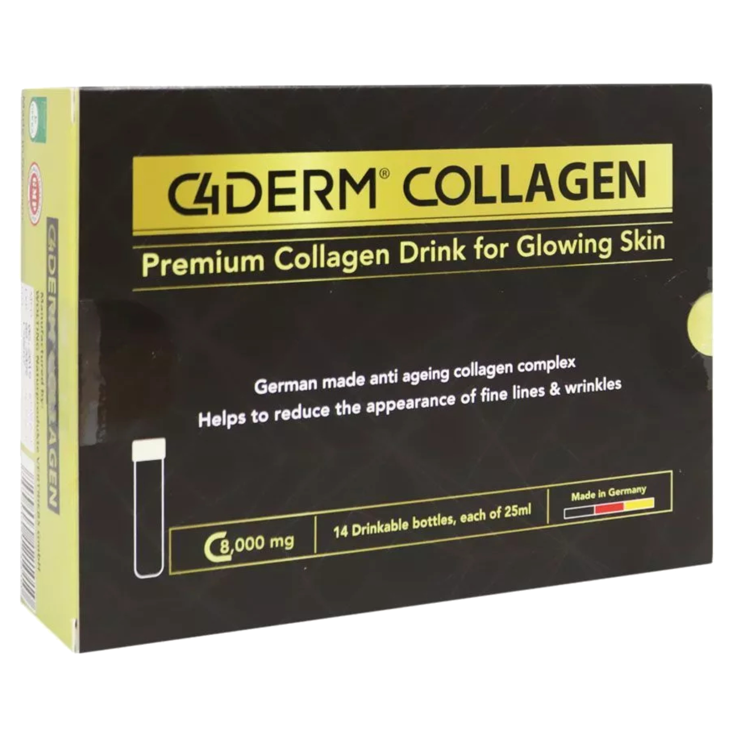 شراب C4Derm سي فور ديرم كولاجين لبشرة مضيئة 8000 مجم 14 × 25 مل