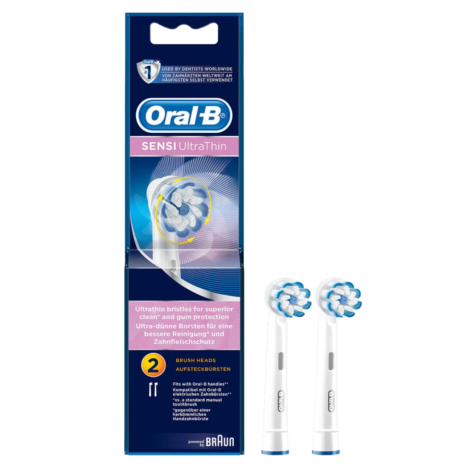 أورال-بي Oral-B سينسي رأس فرشاة أسنان رفيع جدا/2 فرشاة