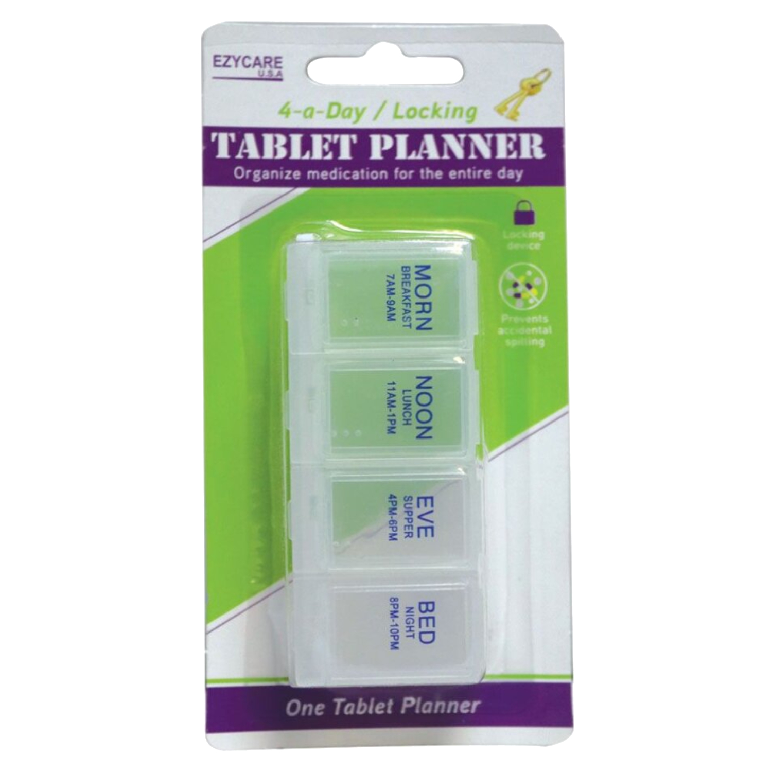Ezycare 4-a Day/Locking One Tablet Planner