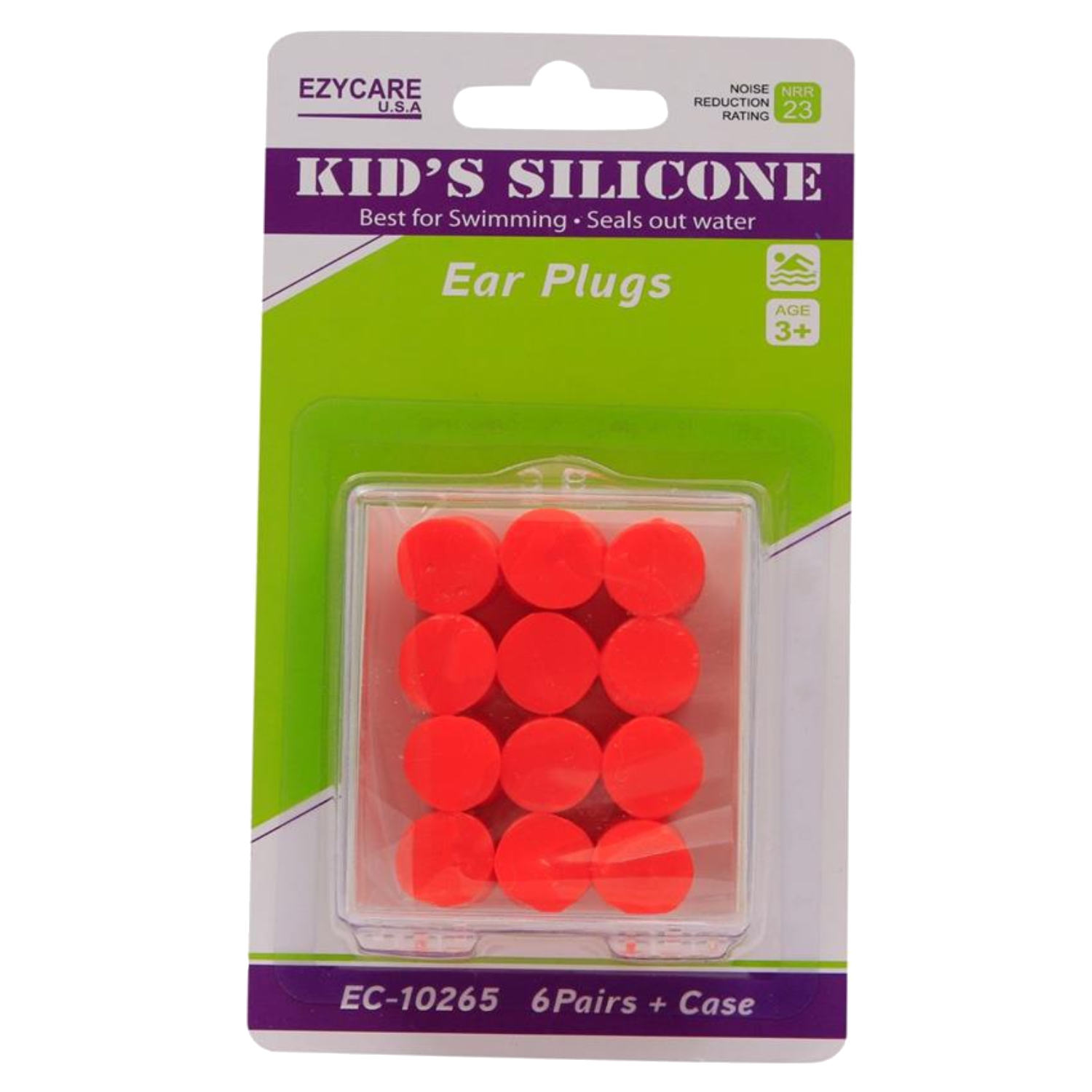 Back Image for Ezycare Kids Silicone Ear Plugs Pairs 6's