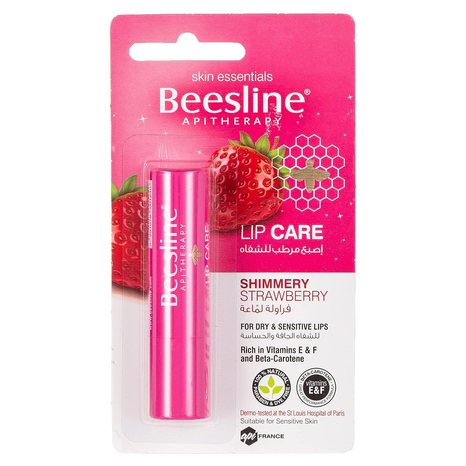 Back Image for Beesline Lip Care Shimmery Strawberry 4g