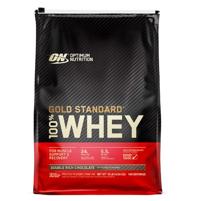 Optimum Nutrition Gold Standard 100% Whey Protein Powder, Double Rich Chocolate 10lbs