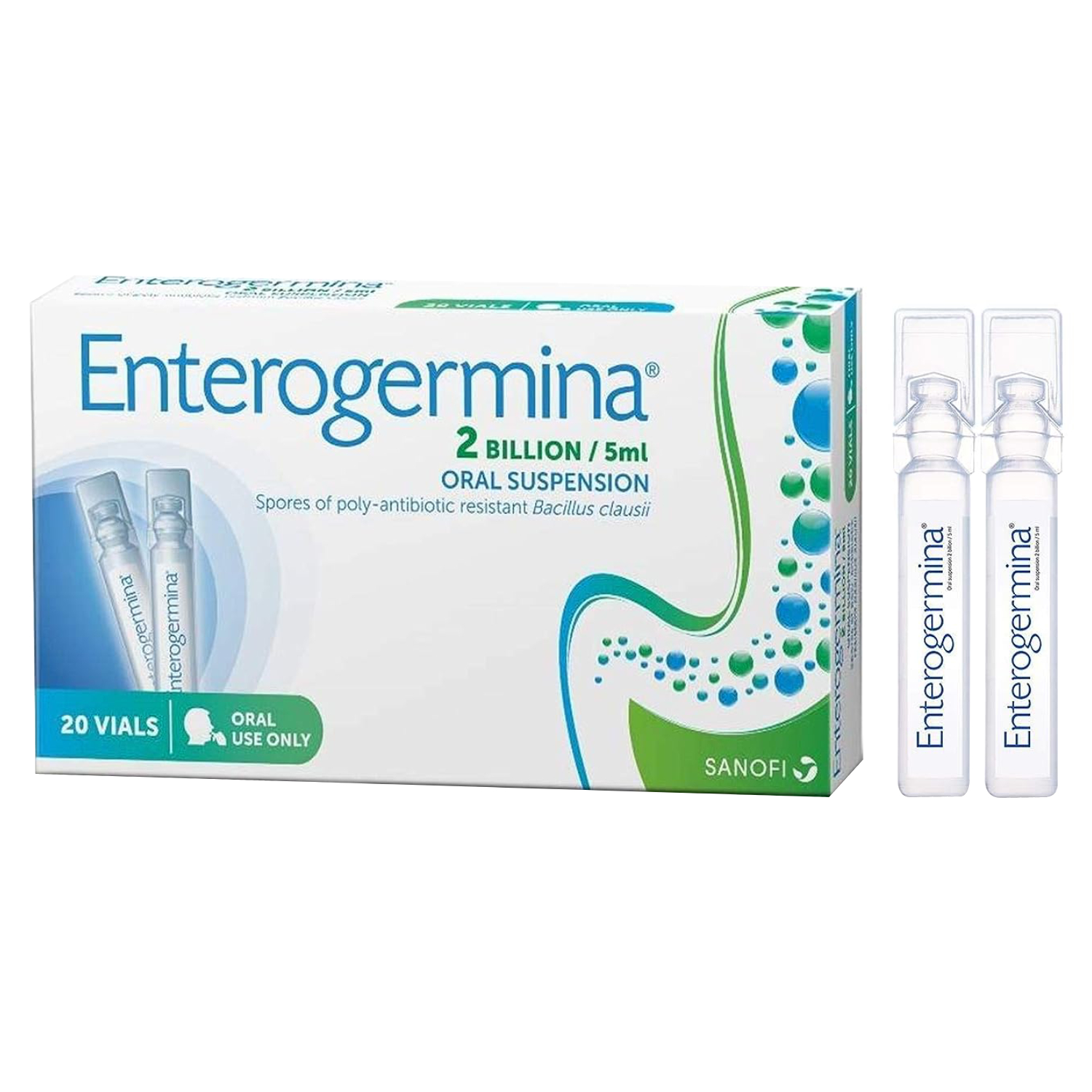 Back Image for Enterogermina Probiotic Oral Suspension 2 Billion/5ml Vials 20's