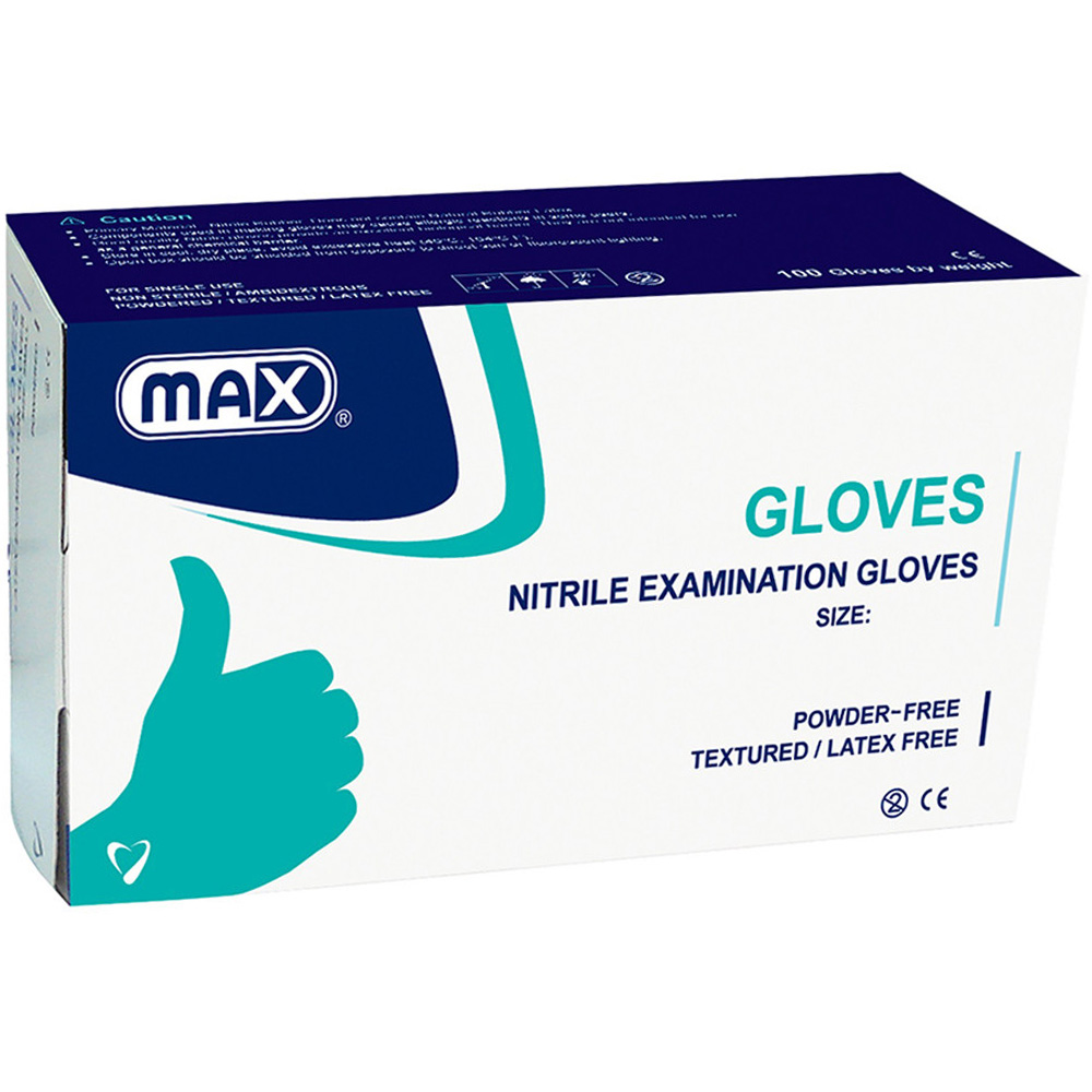 Product Image for Max Nitrile Examination Gloves Powder Large 100's