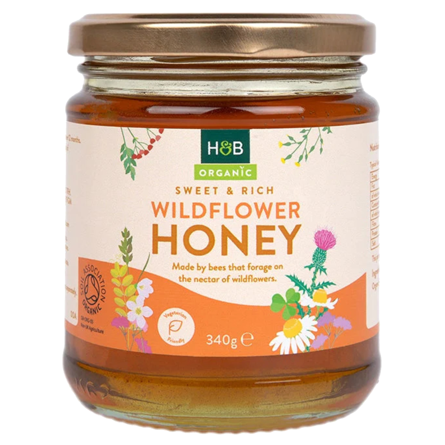 Buy Holland & Barrett Organic Wild Flower Clear Honey 340g Online in
