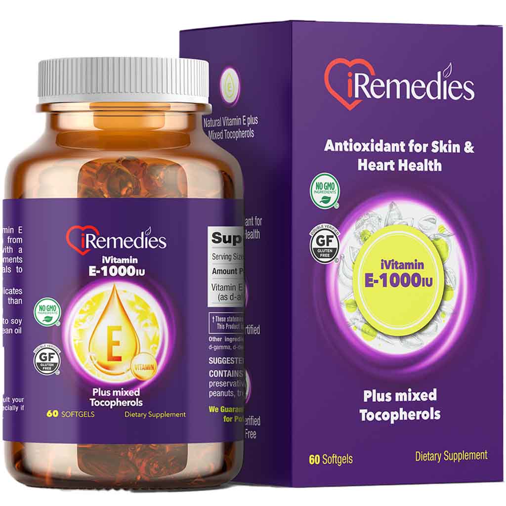 iRemedies iVitamin E 1000 IU Softgels 60's