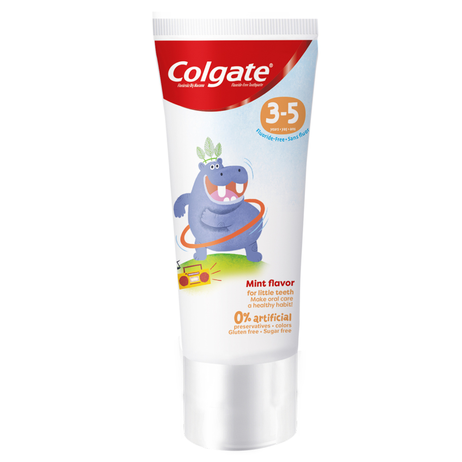 Back Image for Colgate Kids Toothpaste Natural Mint Flavour Toddler Toothpaste 3-5 years 0% Artificial Preservatives Fluoride-free 60ml
