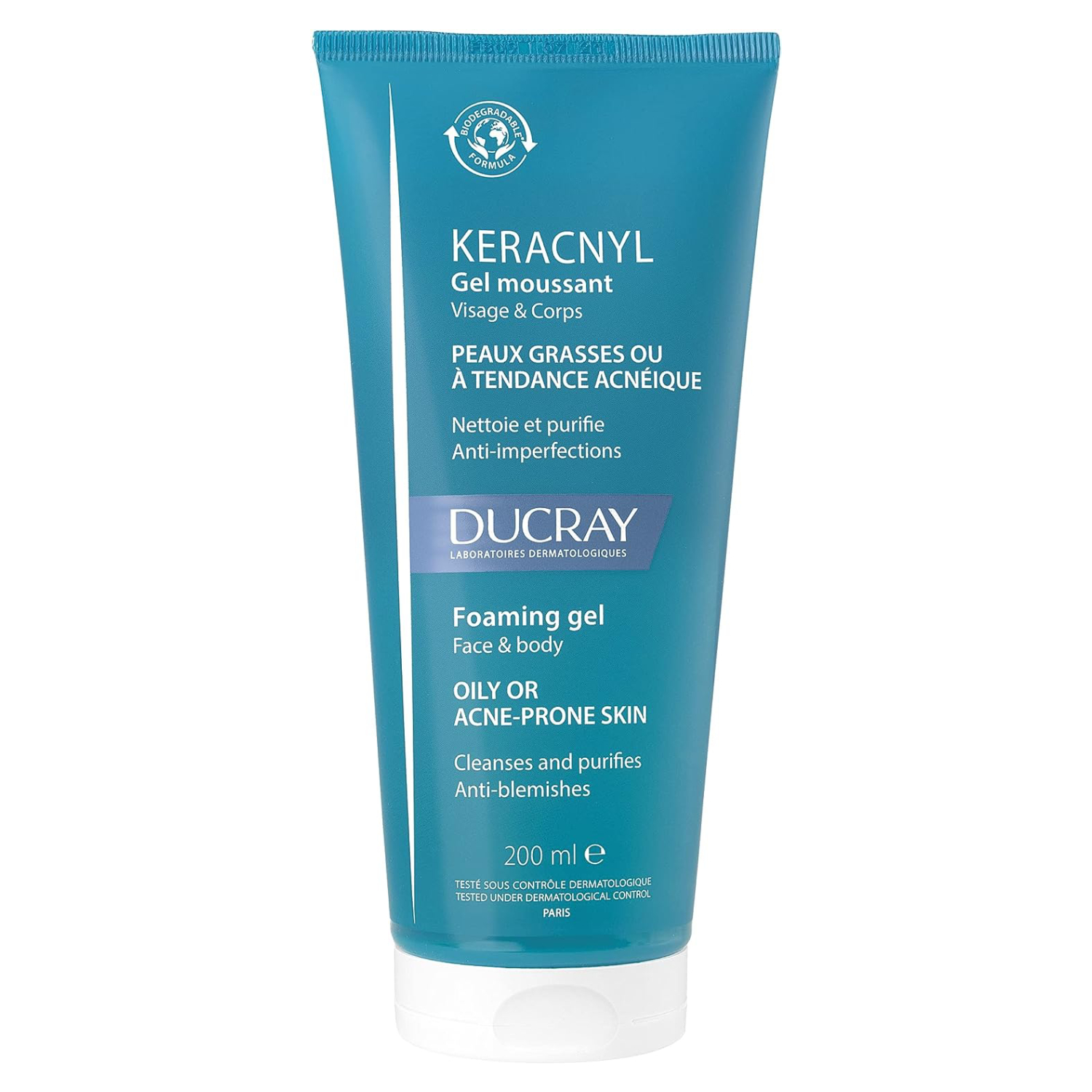 Buy Ducray Keracnyl Foaming Gel Face And Body 200ml 1+1 Offer Online in