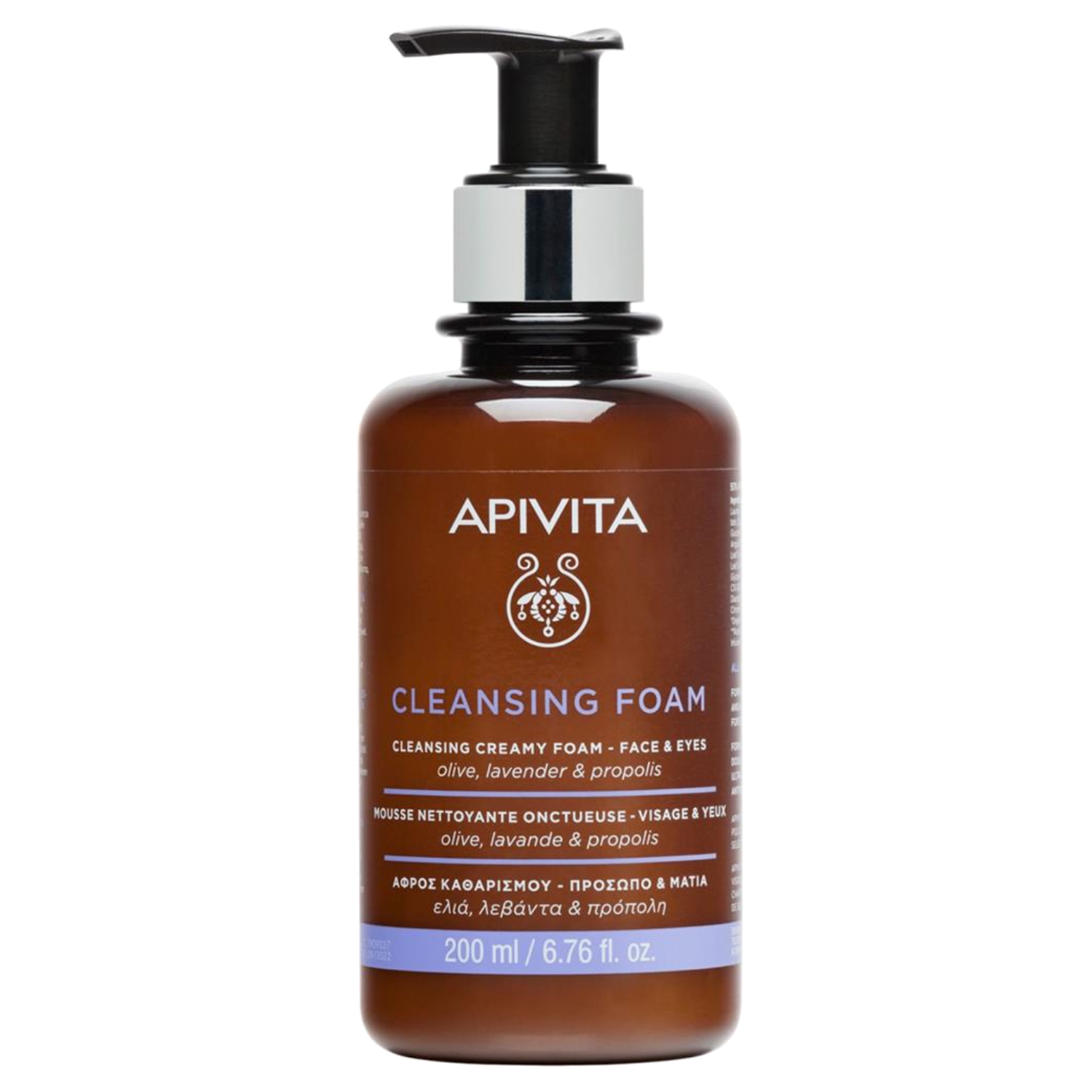 Apivita Cleansing Creamy Foam Cleanser For Face & Eyes 200ml