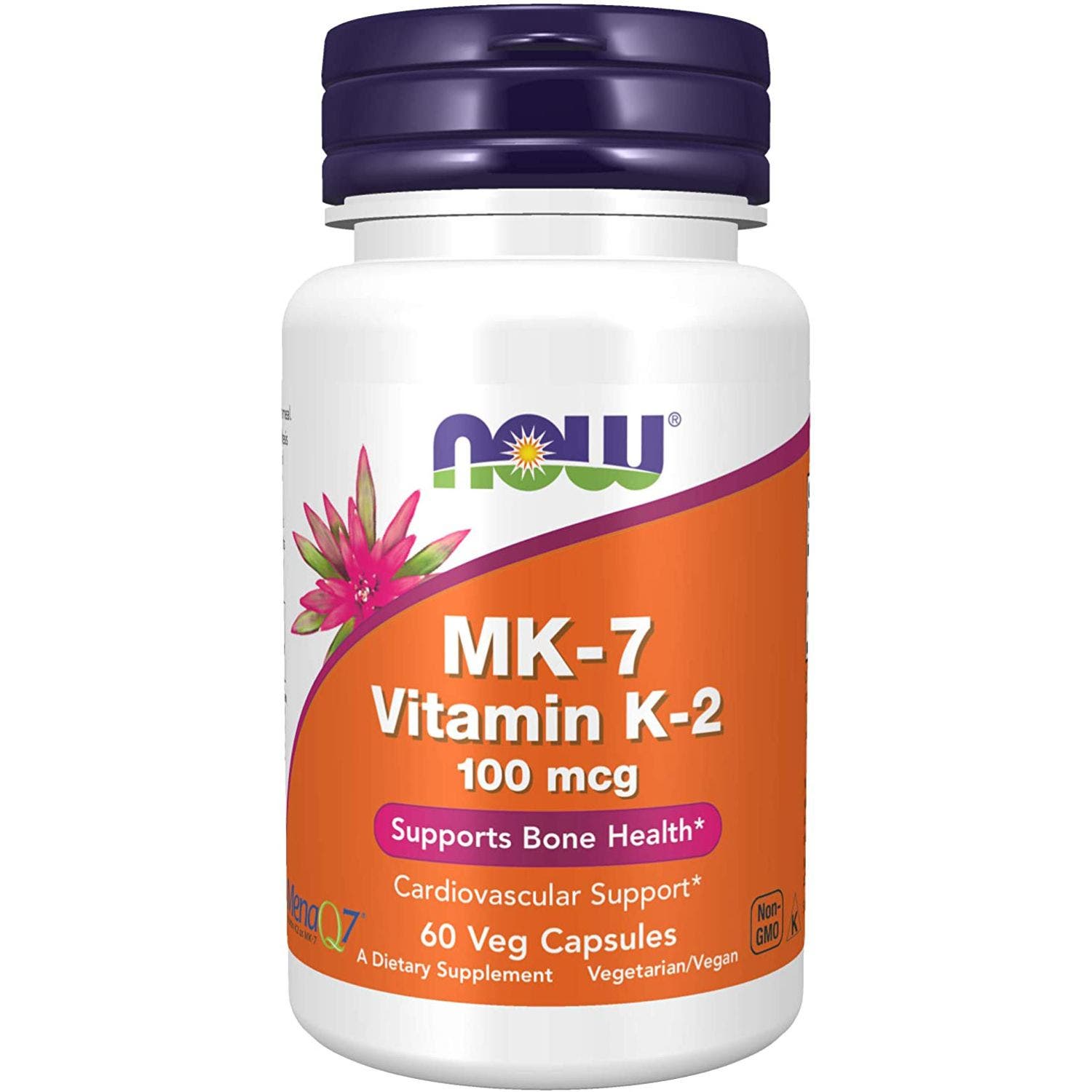 Now Foods MK 7 Vitamin K 2 100mcg Vegetable Capsules 60 s