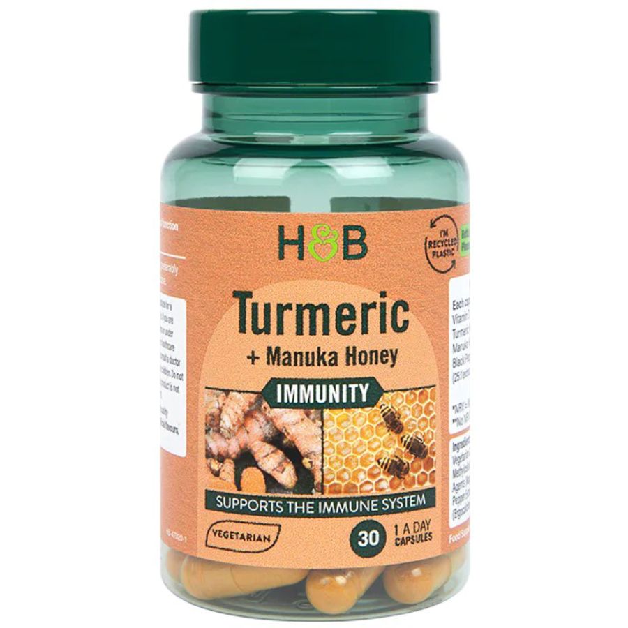 Product Image for Holland & Barrett TURMERIC + MANUKA HONEY CAPSULES 30's