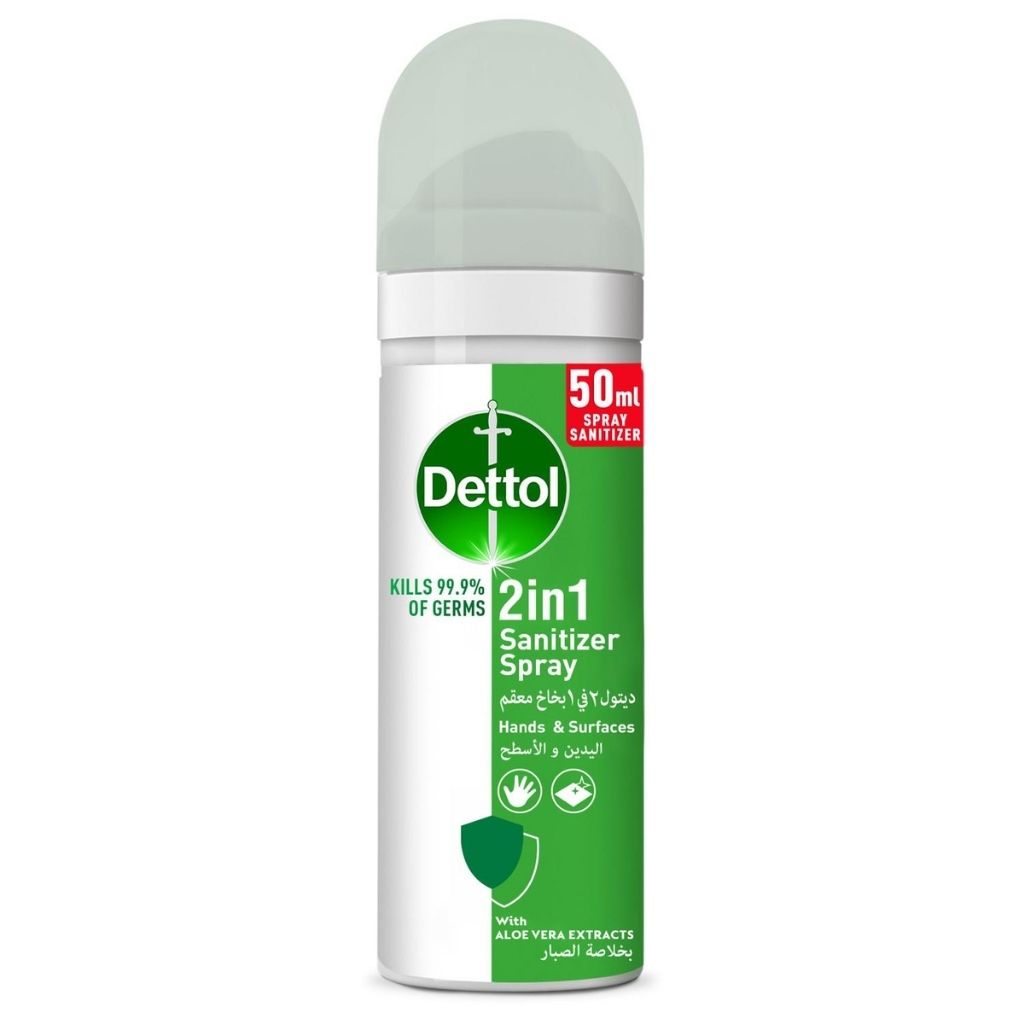 Dettol 2 in 1 Sanitizer Spray with Aloe Vera Extracts, 50ml