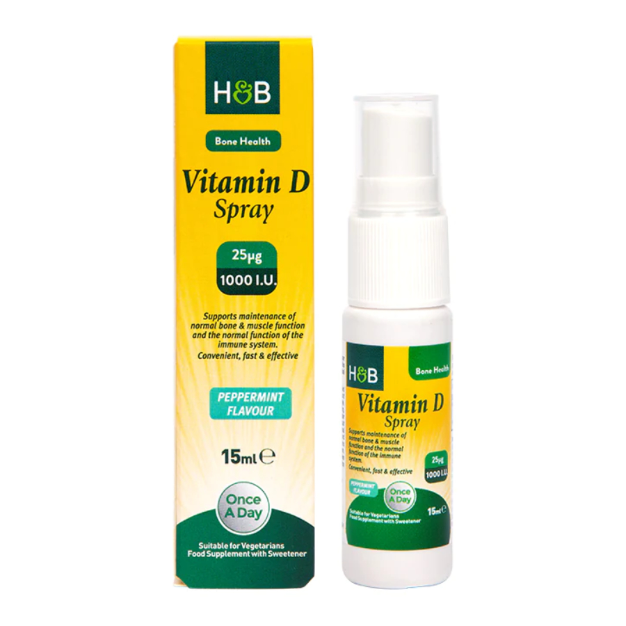 Product Image for Holland & Barrett Vitamin D Spray 1000 I.U 25ug Peppermint Flavour 15ml