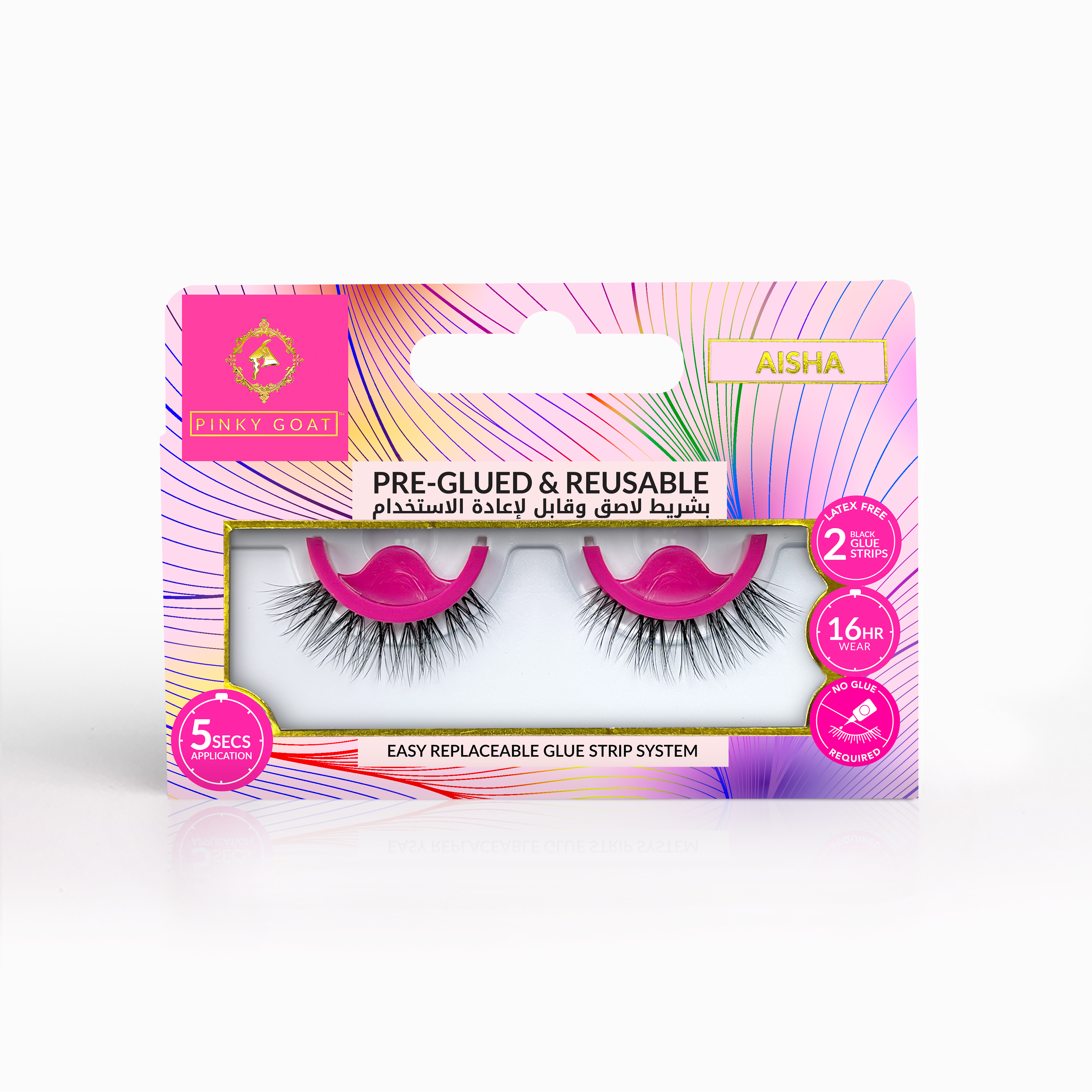 Product Image for Pinky Goat Pre-Glued Aisha Lash- 1 Pair Black 