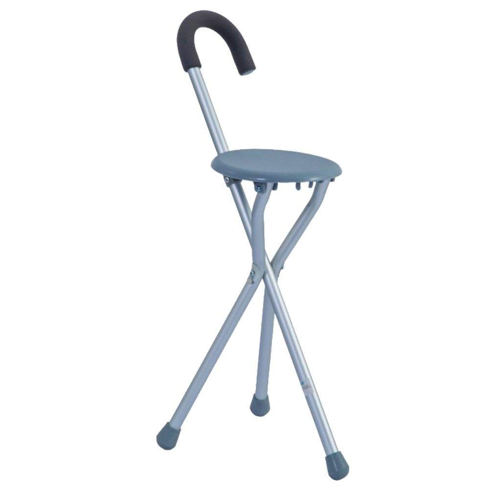 Product Image for Wolaid Folding Seat Cane With Comfortable Round Handle