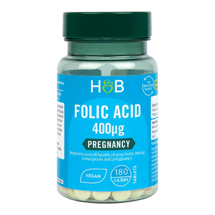 Product Image for Holland & Barrett Folic Acid 400ug 180 Tablets