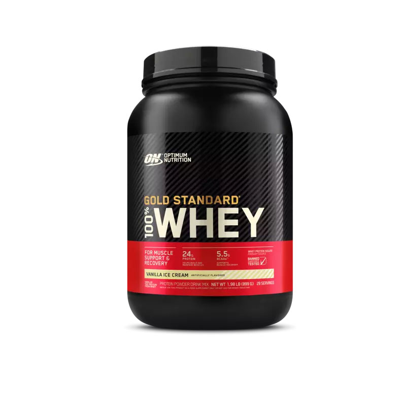 Optimum Nutrition Gold Standard 100% Whey Protein Powder, Vanilla Ice Cream 2lbs