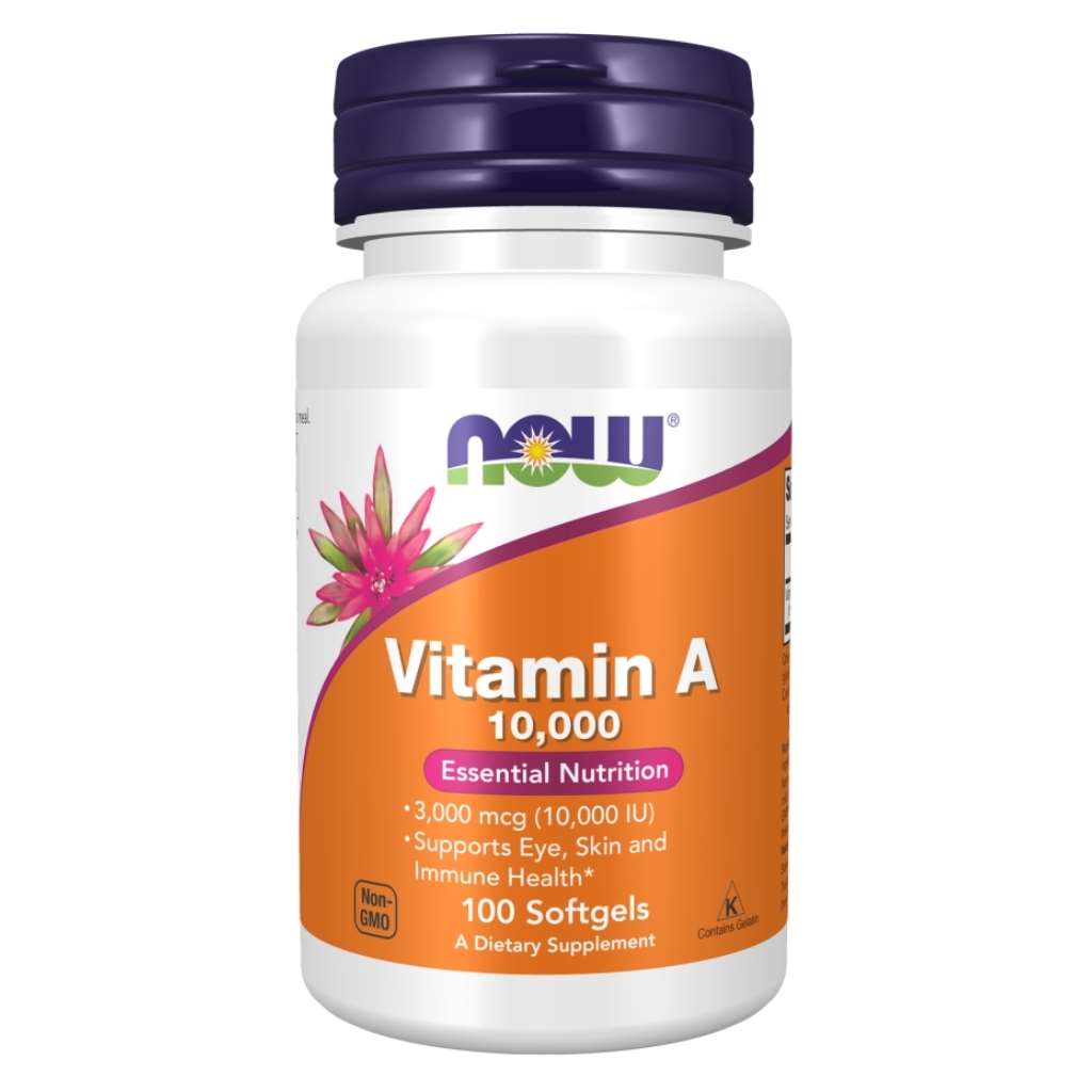 Now Vitamin A 10,000 IU Softgels For Eye, Skin & Immunity, Pack of 100's
