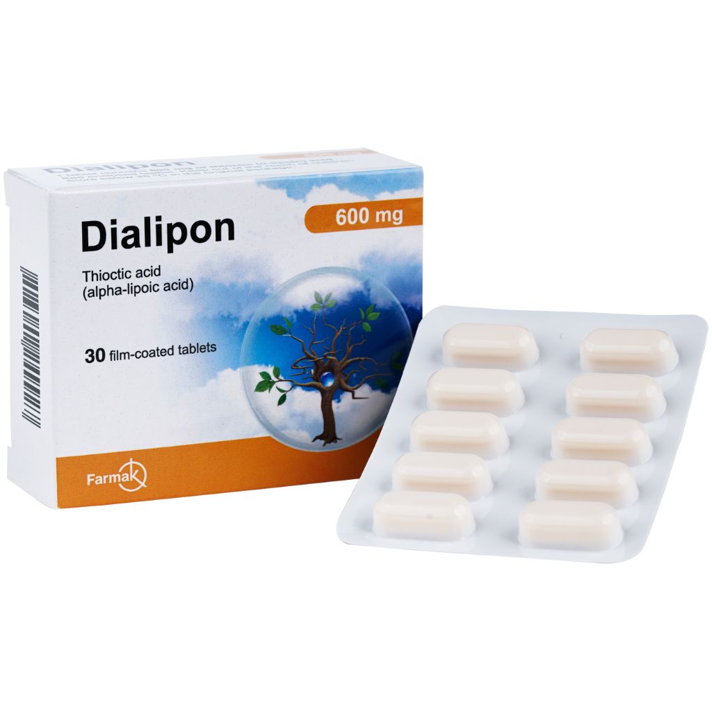 Dialipon 600mg Thioctic Acid Supplement Tablets, Pack of 30's