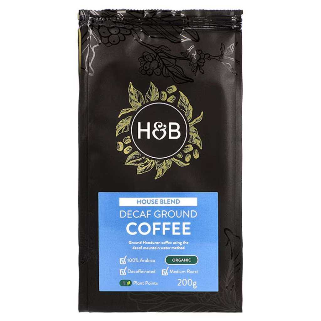 Holland & Barrett House Blend Ground Decaf Coffee, Organic Arabica Coffee Without Caffeine 200g
