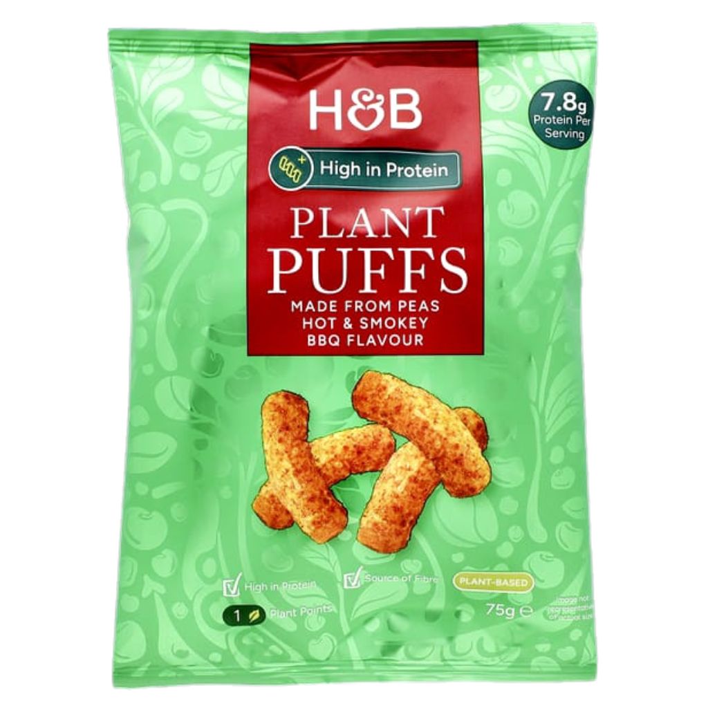H&B High Protein BBQ Plant Puff Crisps 75g