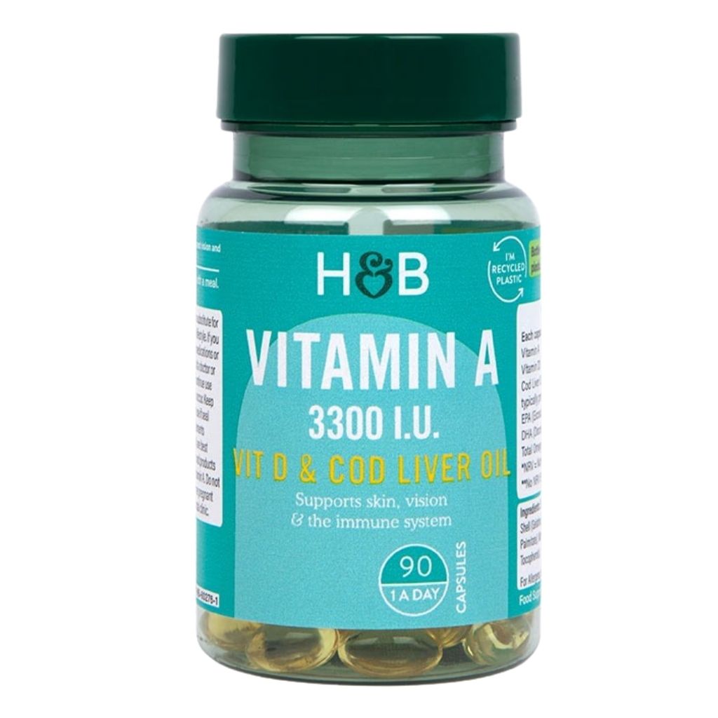 H&B Vitamin A 3330IU   Vit D   Cod Liver Oil Cap 90S
