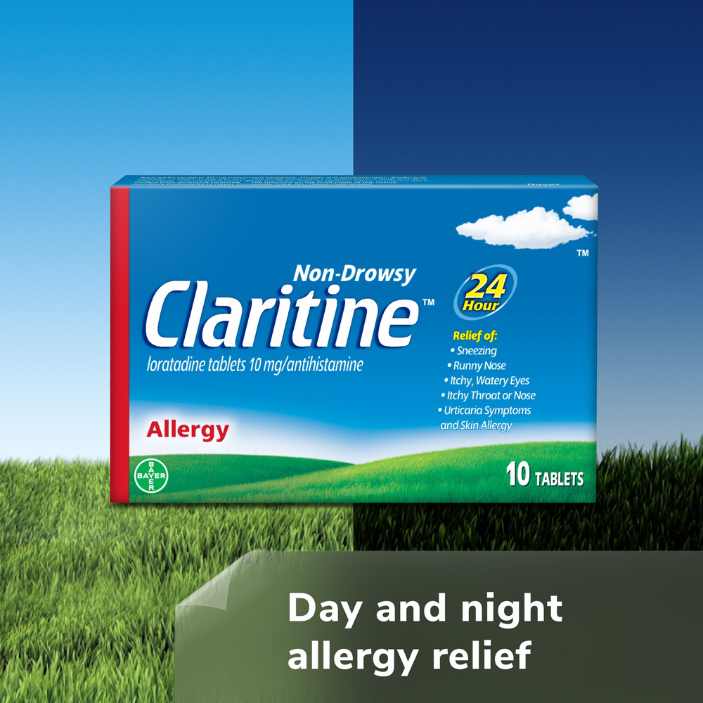 Back Image for Claritine Tablets - 24-hour Non-drowsy Allergy Relief - Loratadine 10mg, Tablets 30's