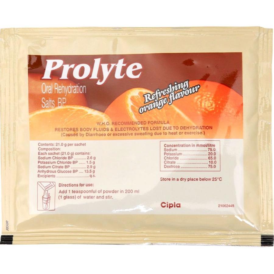 Prolyte Oral Rehydration Salts Orange 21g Sachets 10's