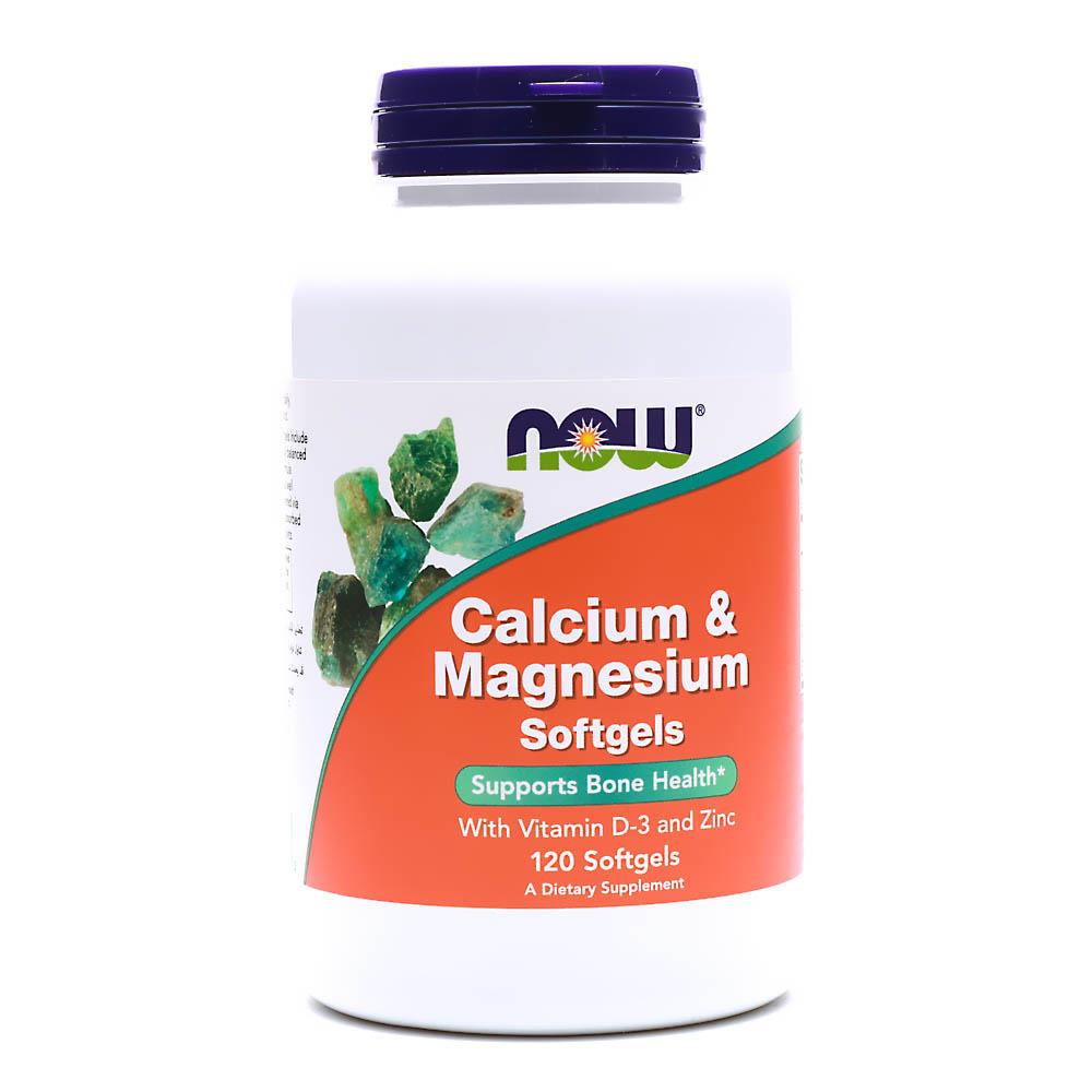 Now Calcium & Magnesium With Vitamin D3 & Zinc Softgel For Bone Health, Pack of 120's