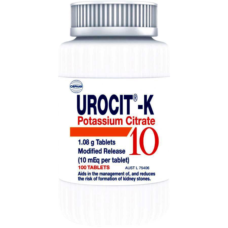 Urocit K Pot Citrate Tablets 100's