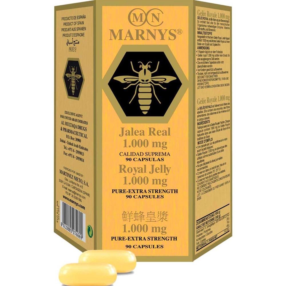 Back Image for Marnys Royal Jelly 1000mg Capsules 90's