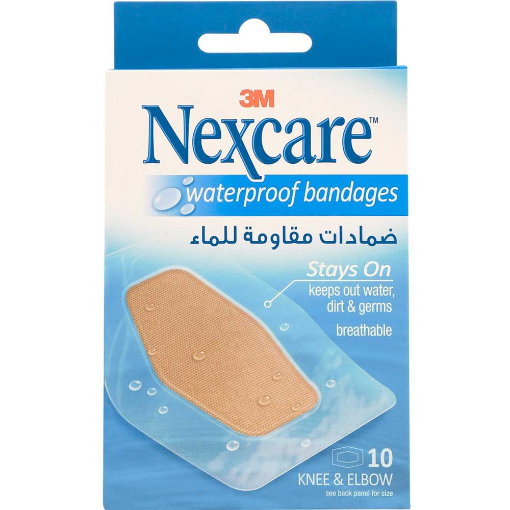 Back Image for 3M Nexcare Waterproof Bandages Knee And Elbow 10's