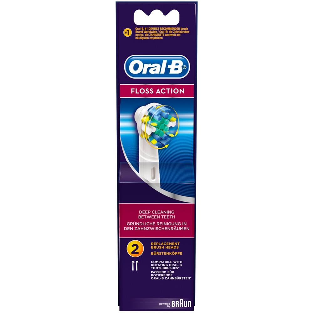 Back Image for Braun Oral-B FlossAction Replacement Electric Toothbrush Head 2's