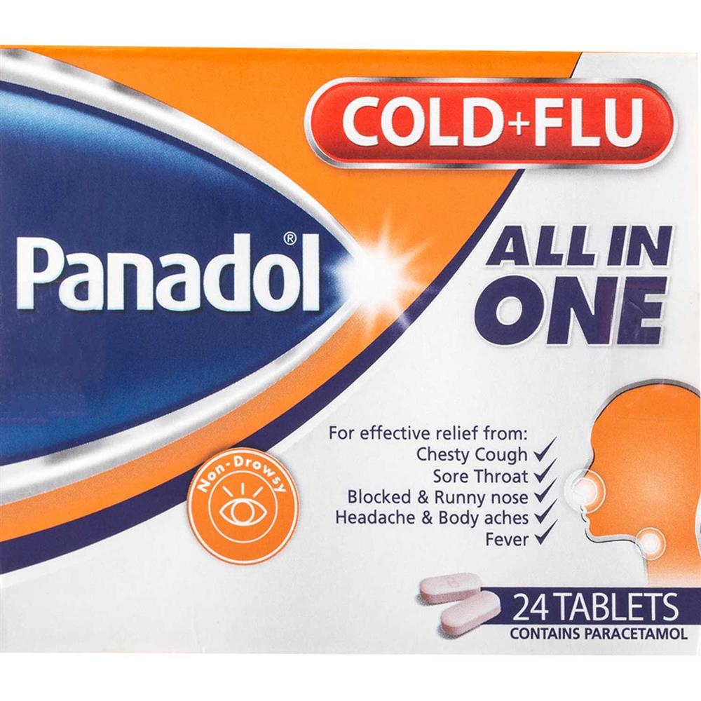 Panadol Cold And Flu All In One Tablets For Cough, Cold & Flu Symptoms, Pack of 24's