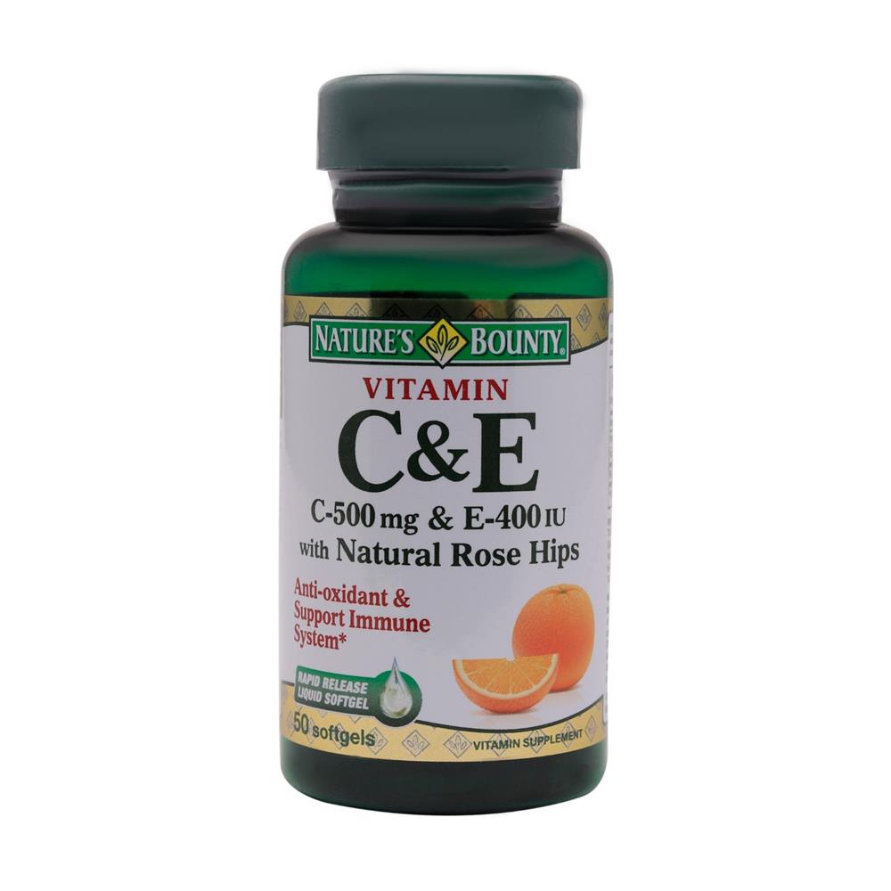 Back Image for Nature's Bounty C & E With Rose Hips Softgels 50's