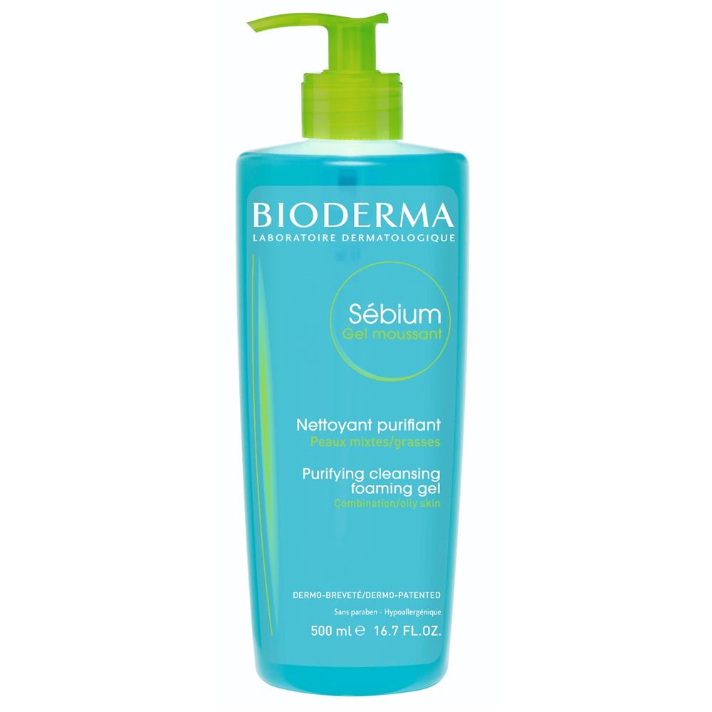 Bioderma Sebium Moussant Purifying Cleansing Foaming Gel For Combination To Oily Skin 500ml