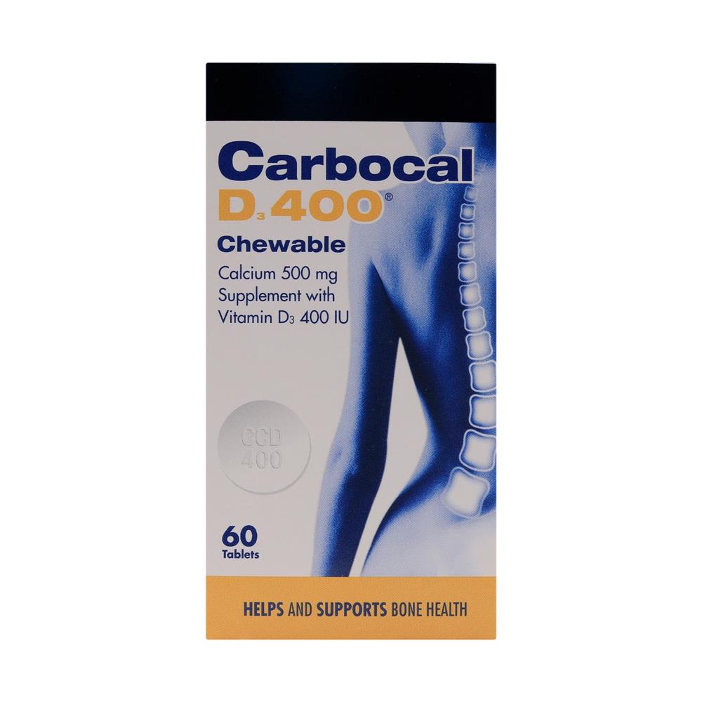 Buy Carbocal D 400 Calcium 500mg Vitamine D3 400IU Chewable Tablets 60 ...